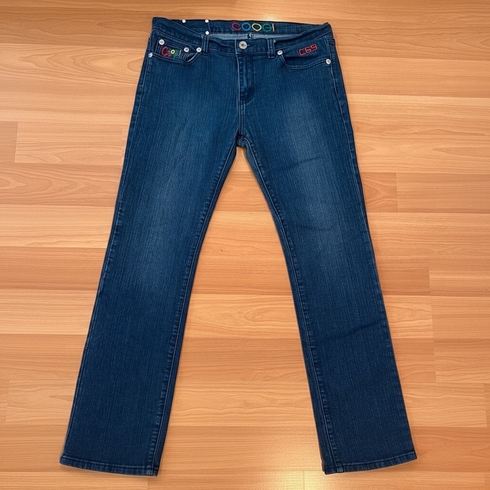 Coogi Australia Y2K Embroidered Bootcut Jeans W34 Stretch Denim (tag 13/14 jrs)